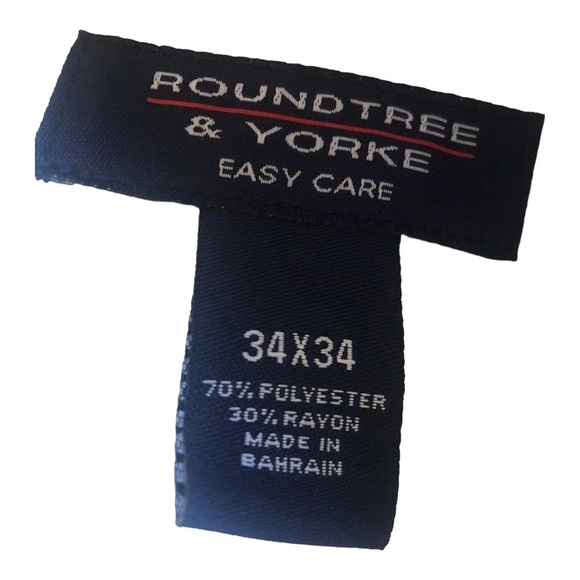 Mens New With Tag Round-tree & Yorke Bleu Navy Dress Pants34W/34 - Picture 4 of 8